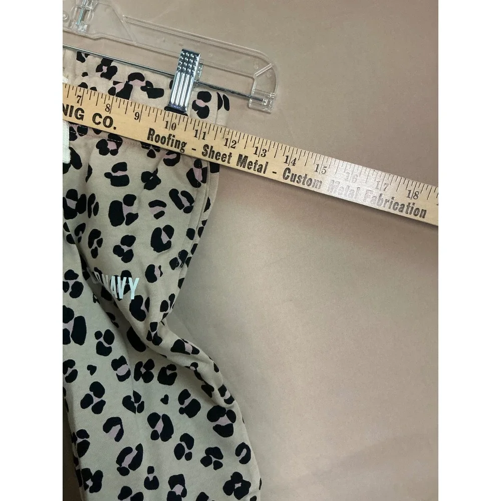 Old Navy Jogger Sweatpants Youth Size M 8 Tan Leopard Print NWT Elastic Waist